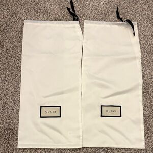 Gucci White Dust Bags with Black Accents